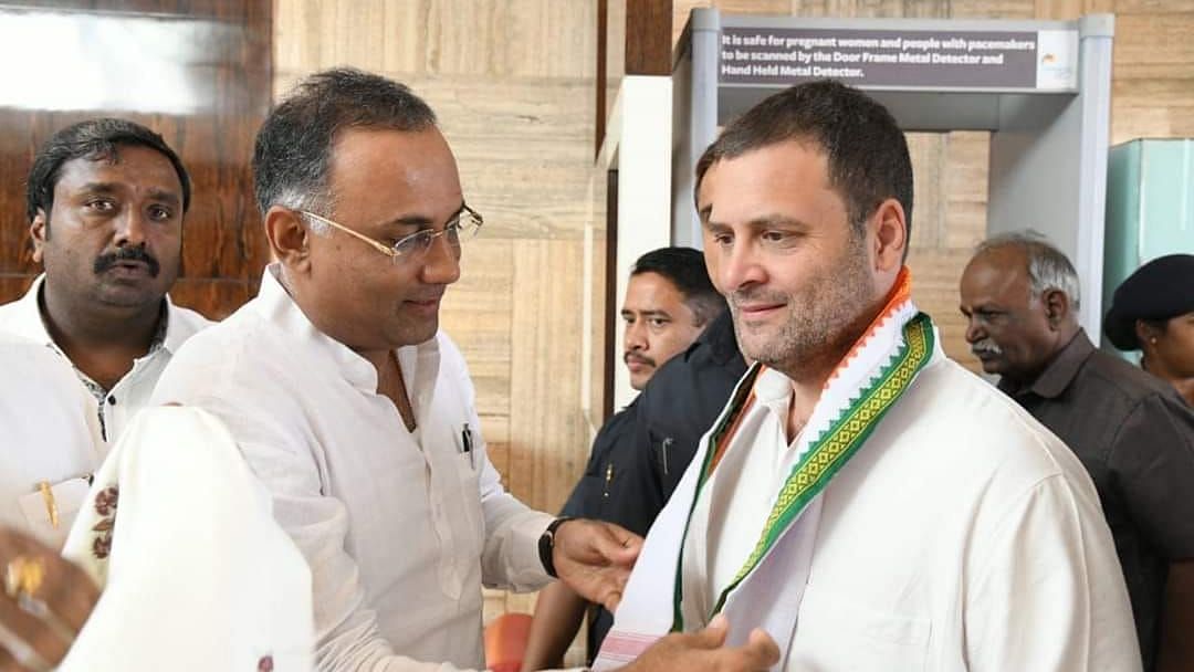 Congress president Rahul Gandhi and Karnataka party president Dinesh Gundu Rao.