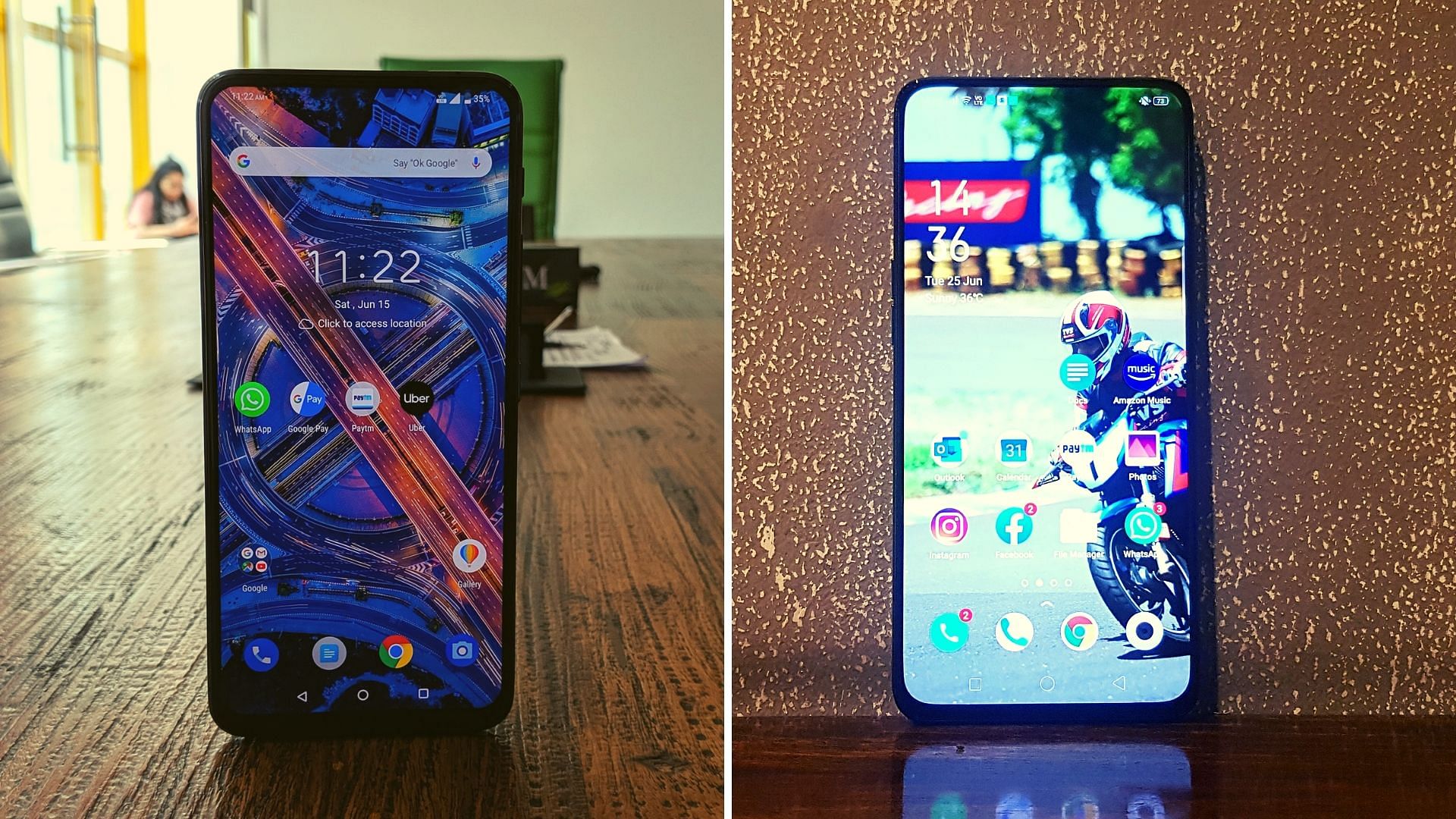 The Asus 6z (left) and the Honor 20 (right).