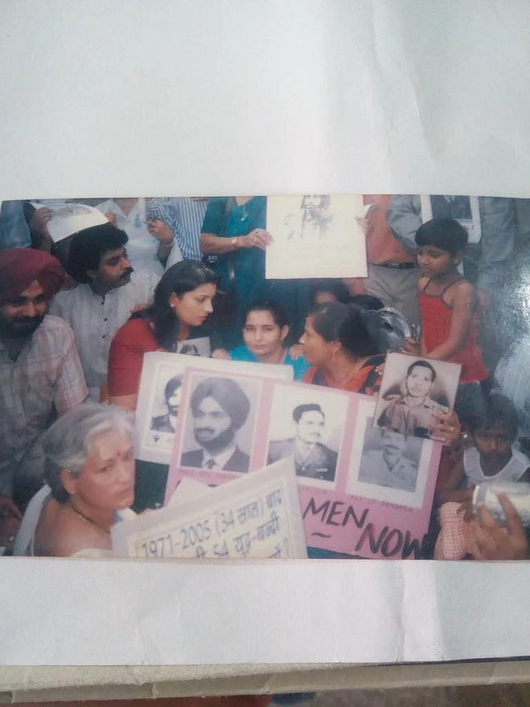 Smriti Irani and Navjot Sidhu during one of the marches.
