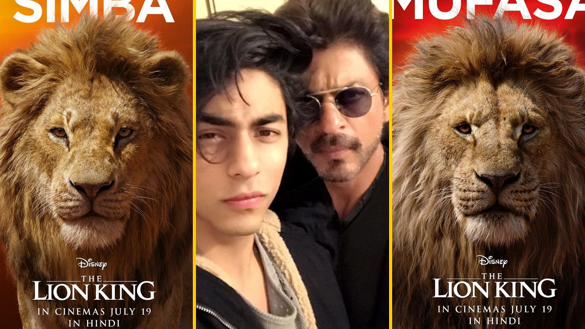 Shah Rukh Khan and Aryan Khan will voice Mufasa and Simba in the Hindi version of the live-action remake of <i>The Lion King</i>.