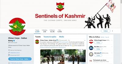 After facing massive outburst of Twitteratis following the suspension of Indian Army Chinar Corps
