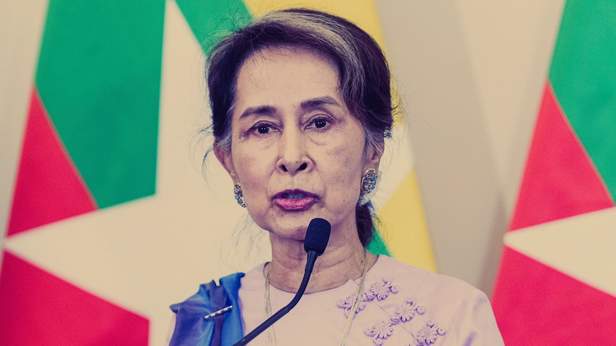 Image of Myanmar’s State Counsellor and iconic leader, Aung San Suu Kyi.&nbsp;