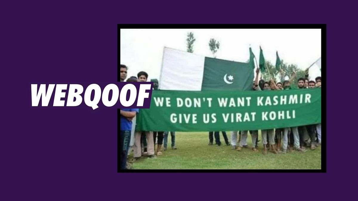 Edited Pic of Youth With ‘We Want Kohli’ Banners Viral as Pak Fans