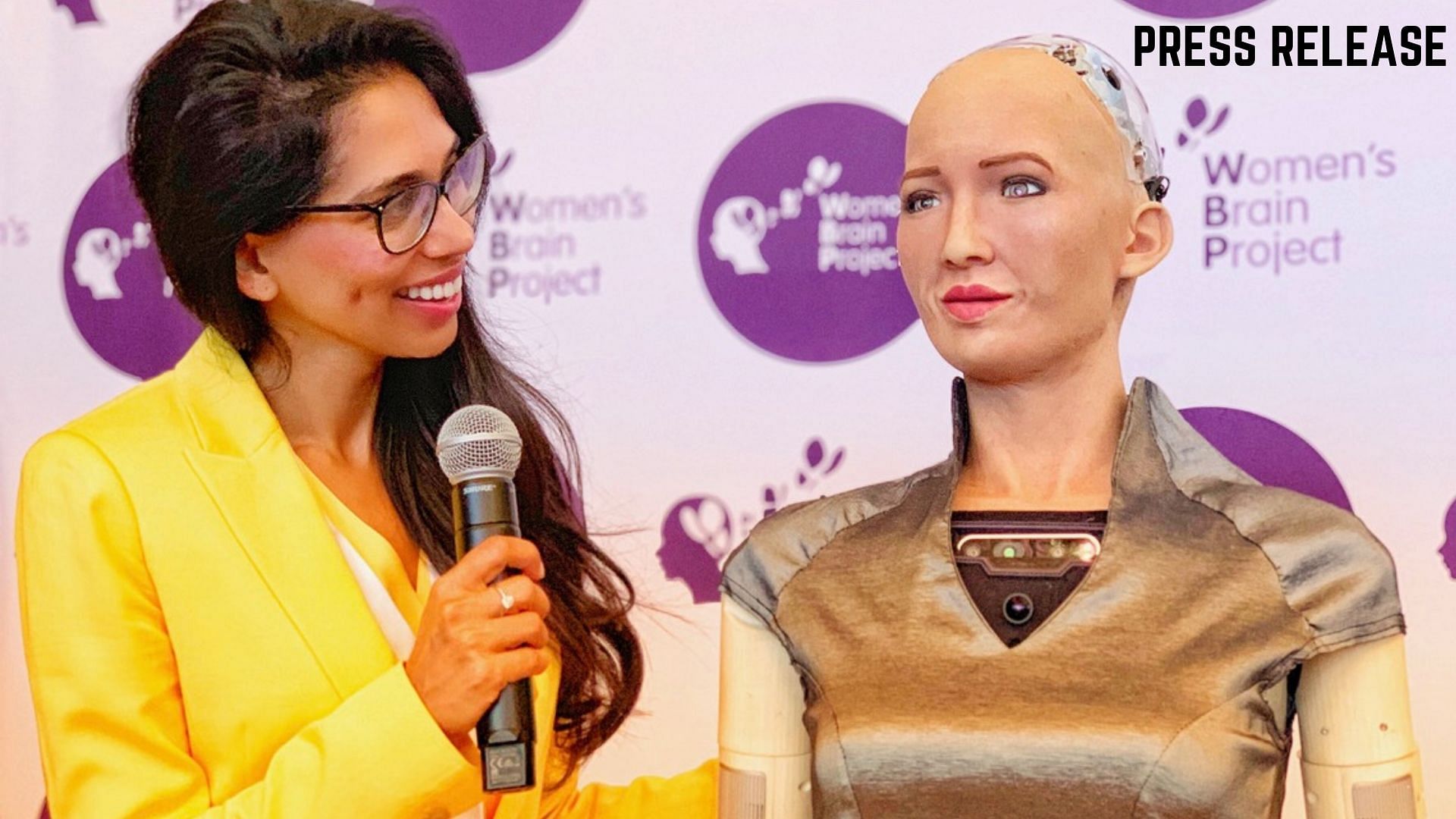 Fagun interviewing Sophia, the most advanced humanoid robot in the world