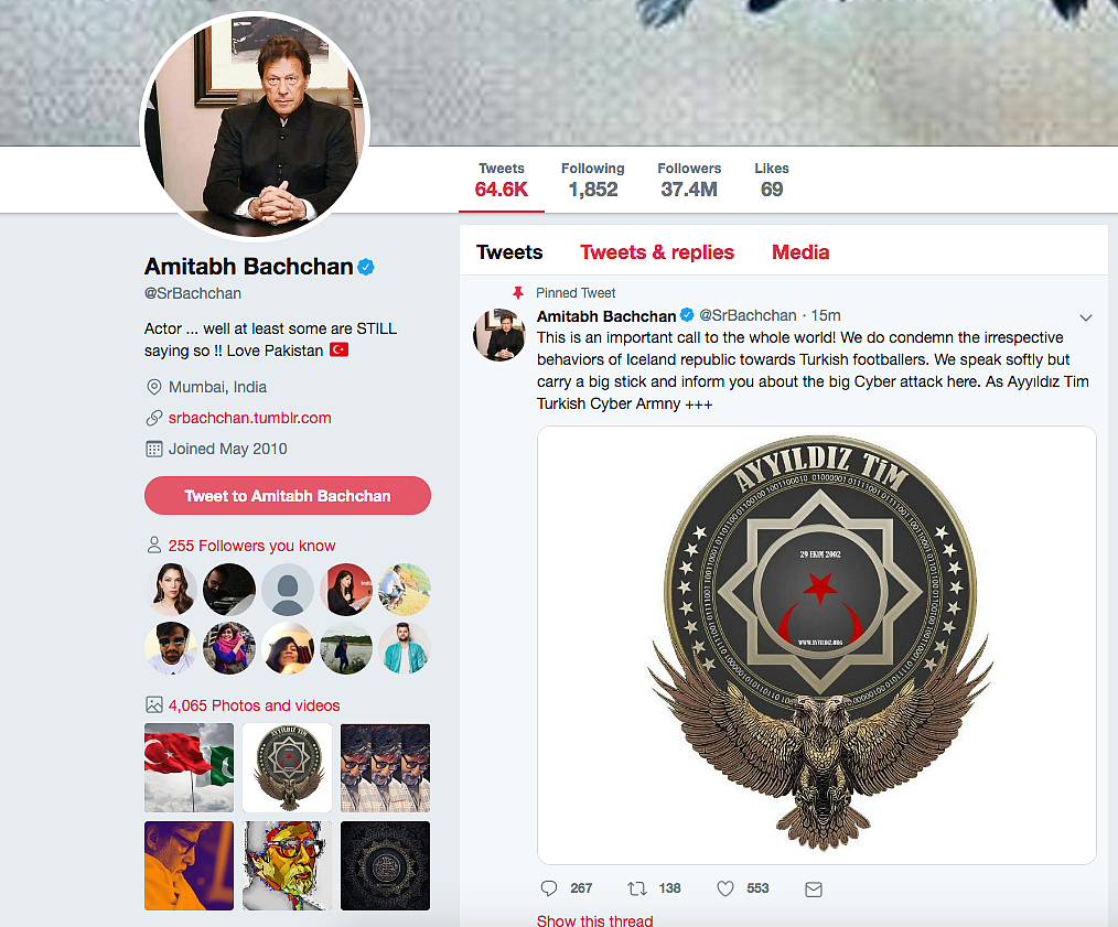 Amitabh Bachchan’s Twitter Account Hacked by Pro-Pakistan Hackers