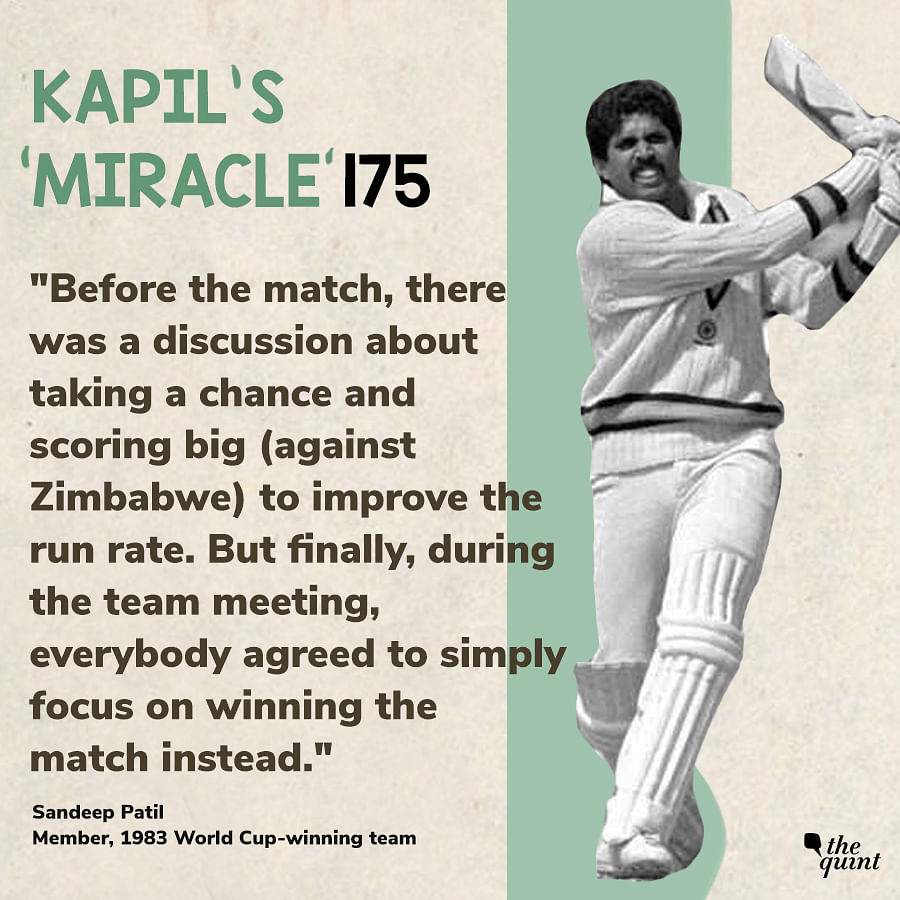 Sandeep Patil writes about Kapil Dev’s 175 that he says made Team India believe they could win the World Cup.