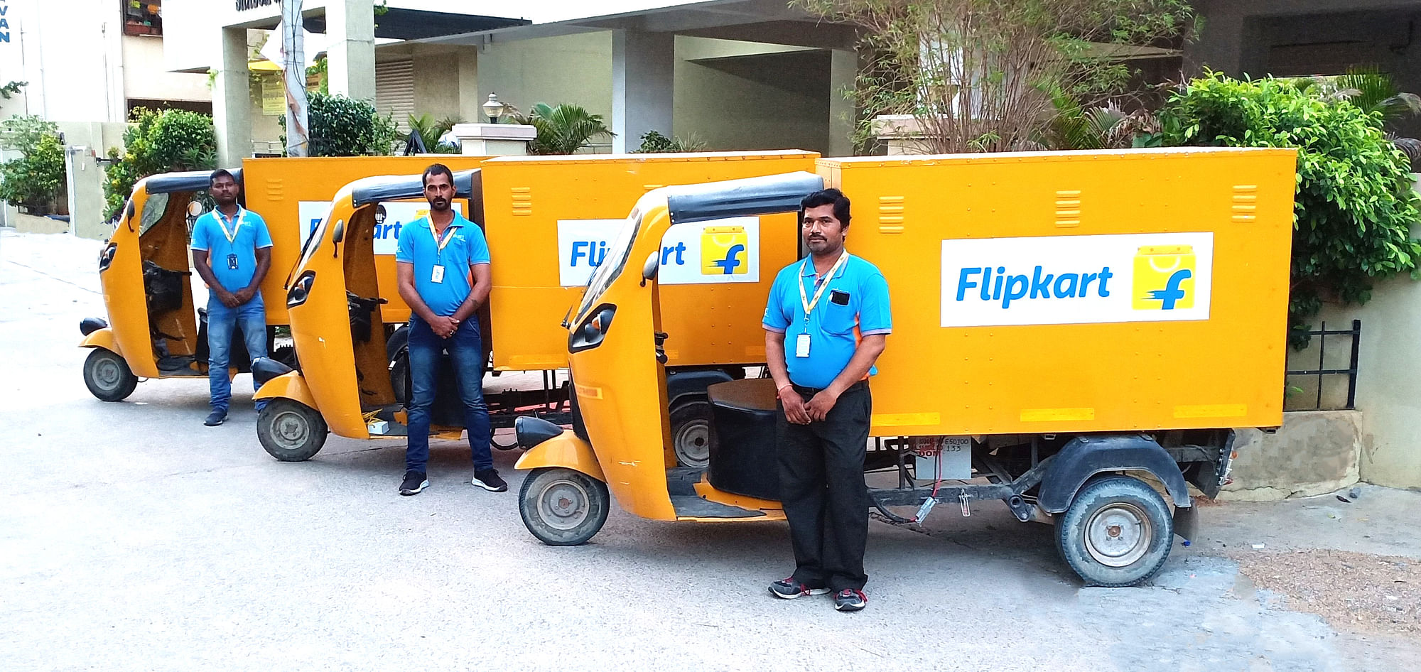 Most of your deliveries in Delhi will happen via three-wheelers like these.