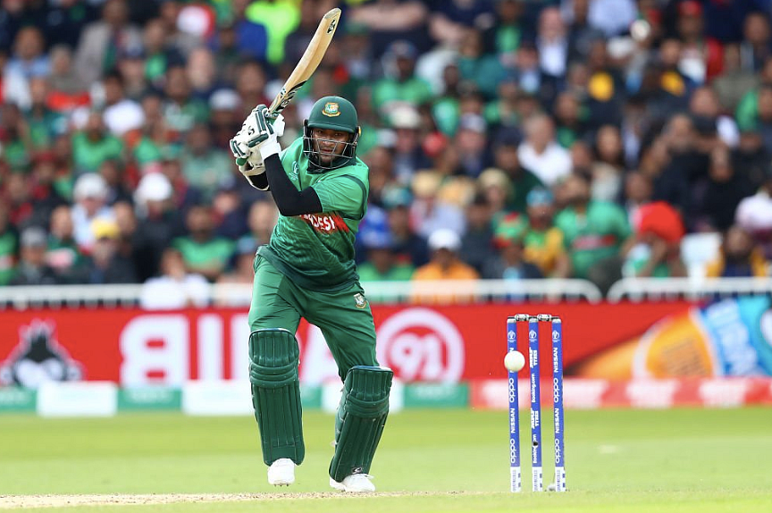 Shakib Al Hasan scored a half-century against Afghanistan in their ICC World Cup match. 