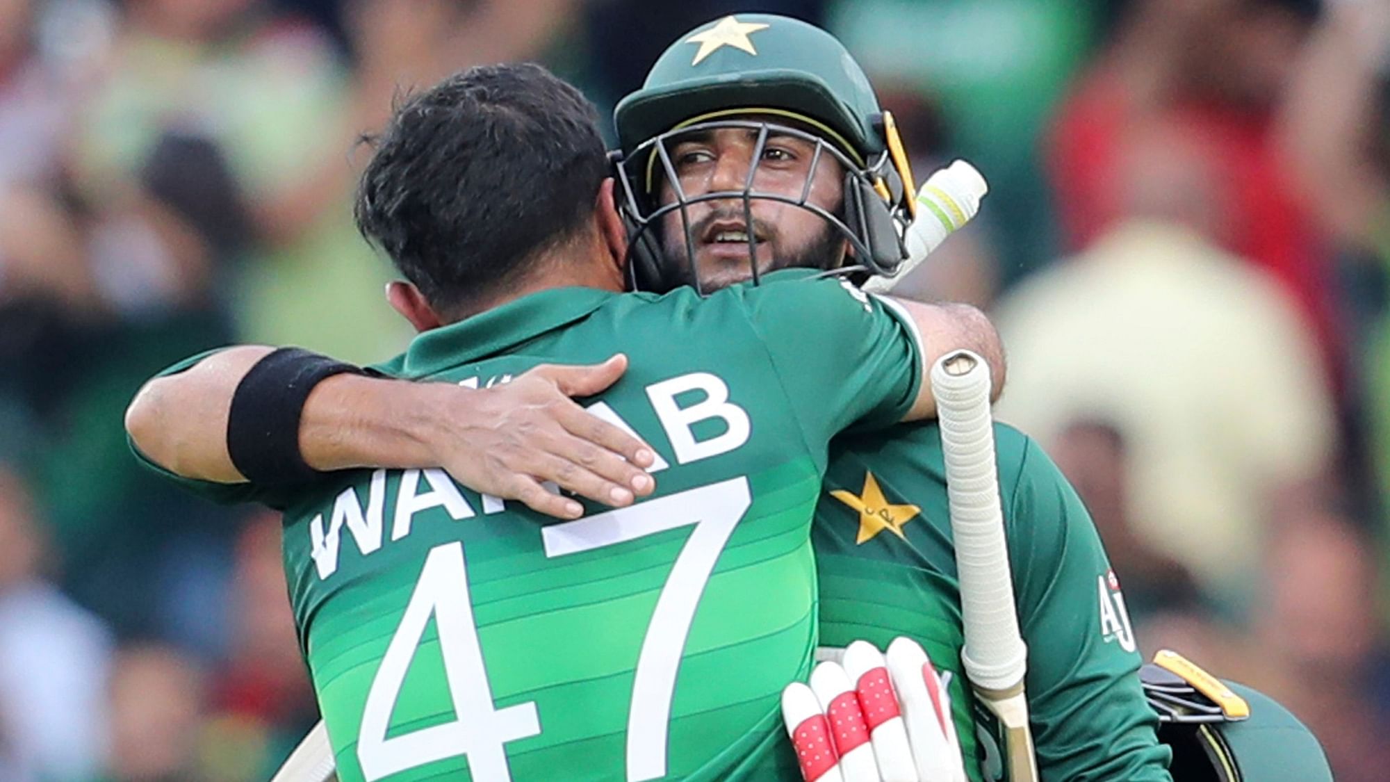 Wahab Riaz, with Pakistan needing 16 off 11, hit a six off Rashid Khan in the penultimate over.