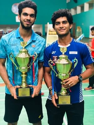 Dhruv Kapilaa and Krishna Prasad at All India Senior Ranking Badminton Tournament-2019