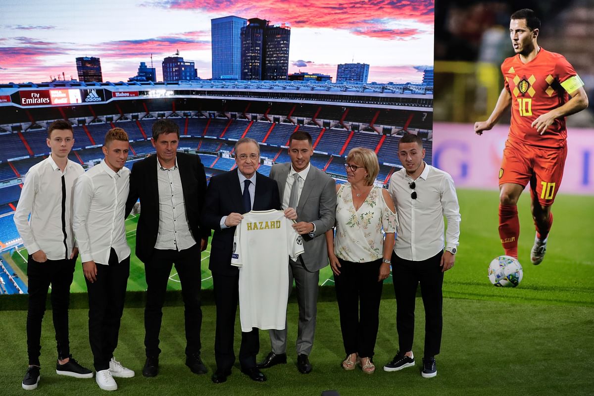 Eden Hazard donned Real Madrid’s all-white kit for the first time on Thursday.