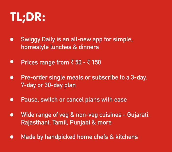 The popular food delivery platform now will offer home style meals for users in Gurugram for now.