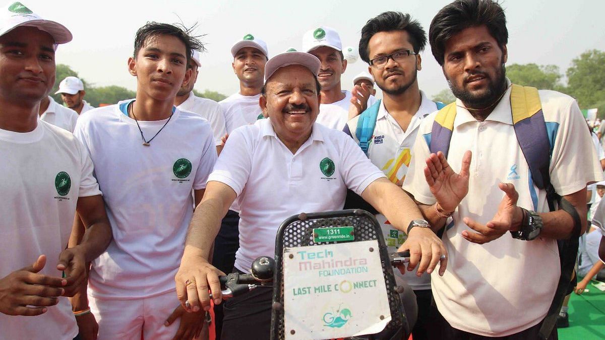  On Day 1 as Health Minister, Harsh Vardhan Cycles His Way To Work