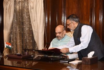 New Delhi: Amit Shah takes charge as the Union Minister for Home Affairs, in New Delhi on June 1, 2019. (Photo: IANS/PIB)