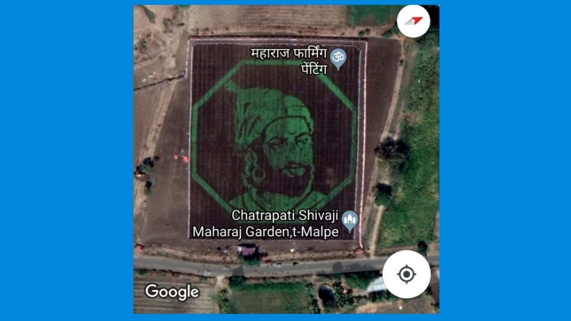 Artwork of Chhatrapati Shivaji, as seen on Google Maps.