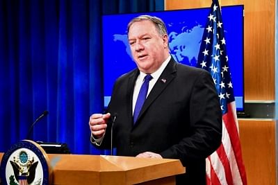 United States Secretary of State Michael Pompeo speaks to reporters at the StateDepartment of State in Washington on Monday, June 10, 2019. (Photo: State Department/IANS)