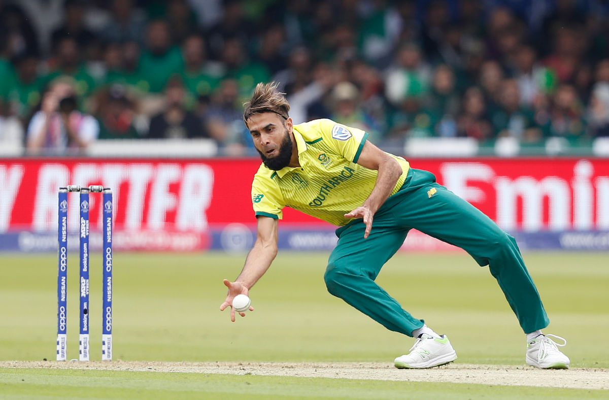 Imran Tahir becomes the South African with the most wickets in World Cup history.