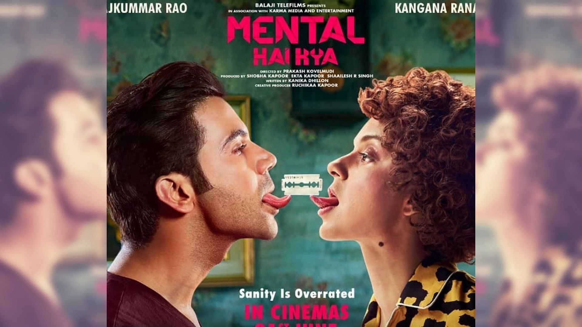 Rajkummar Rao and Kangana Ranaut in a poster for <i>Mental Hai Kya</i>.