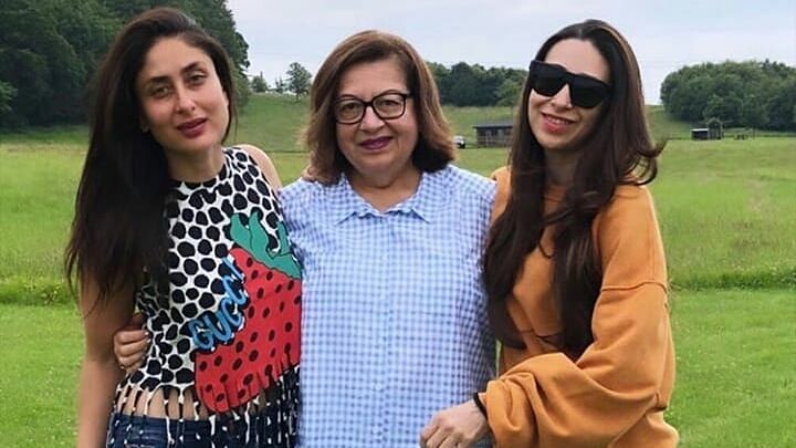 Karisma Kapoor with sister Kareena Kapoor and mother Babita in UK.