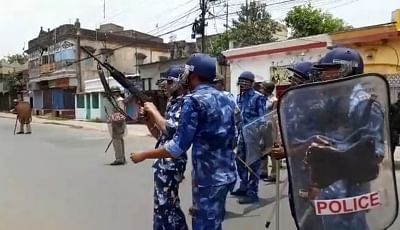 Bhatpara: Rapid Action Force personnel deployed after a man was killed as violence erupted at Bhatpara in West Bengal