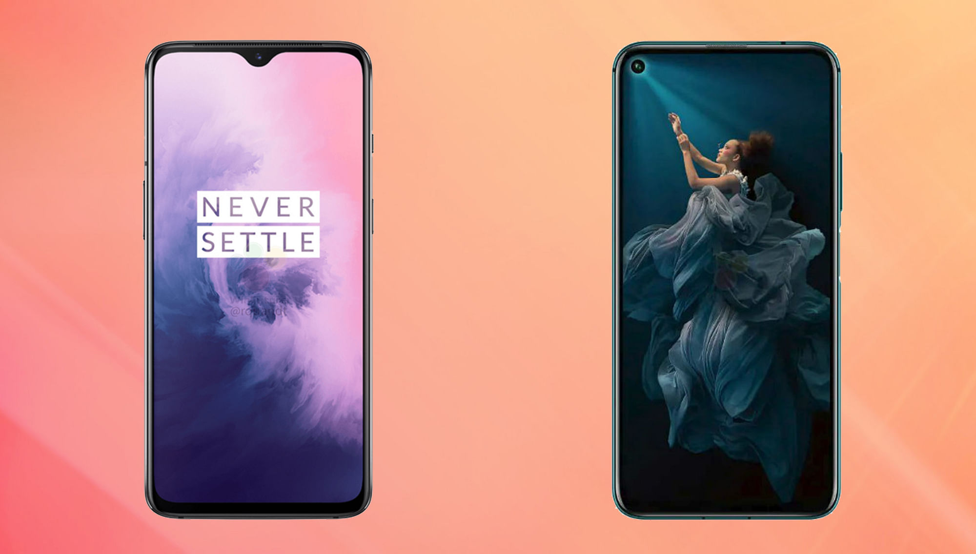OnePlus 7 (left) against the Honor 20 Pro (right)