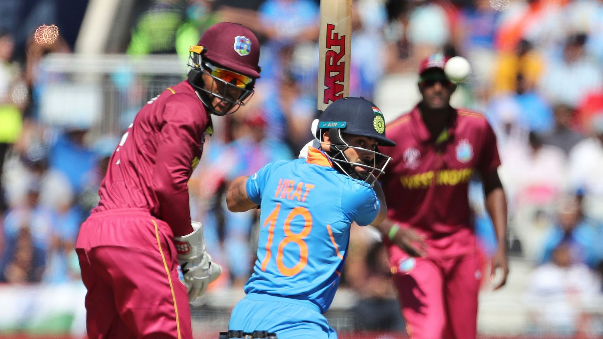 India skipper Virat Kohli became the fastest batsman to score 20,000 international runs during the ICC World Cup tie against West Indies.