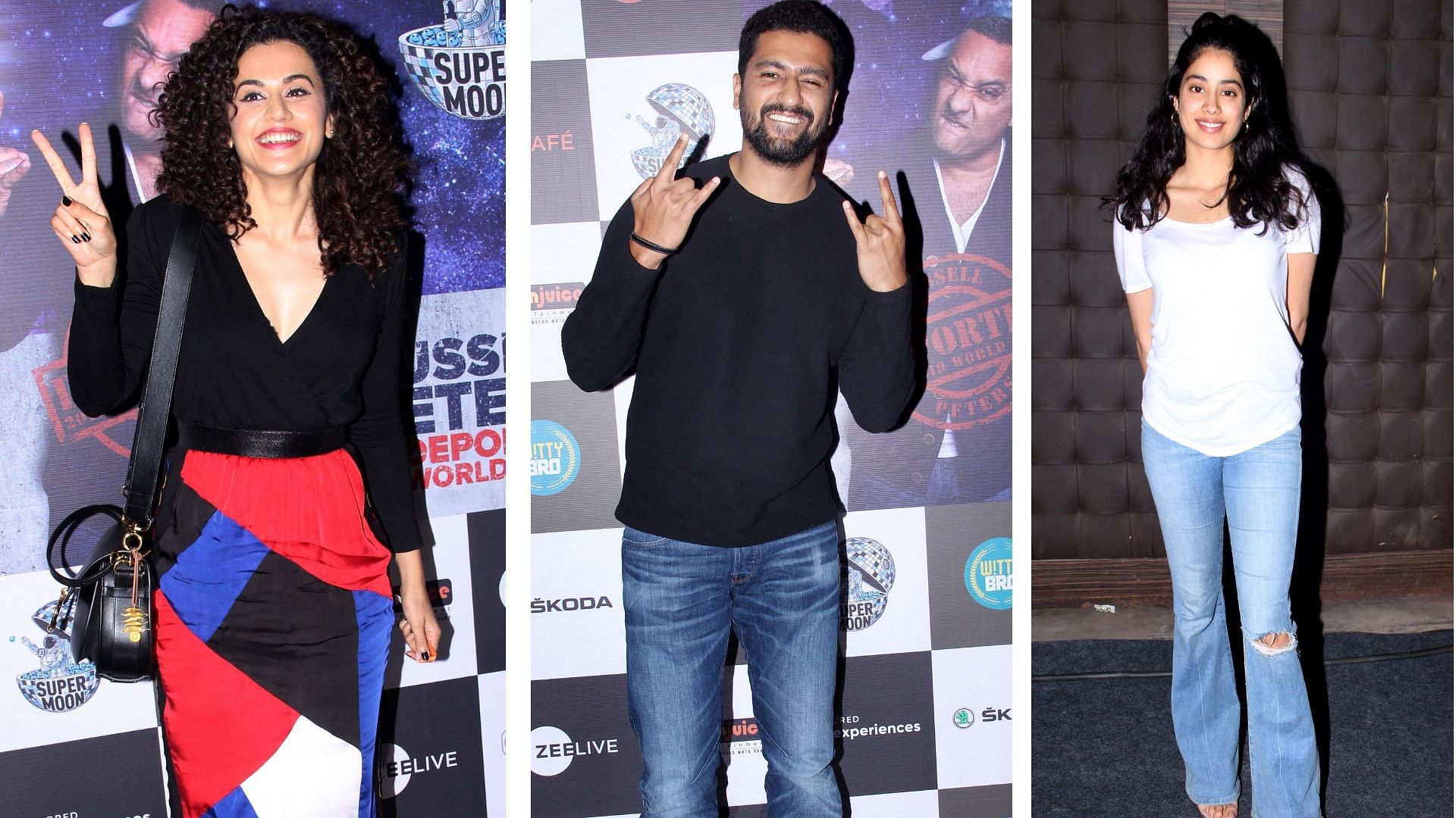 Taapsee Pannu, Vicky Kaushal and Janhvi Kapoor at the show.