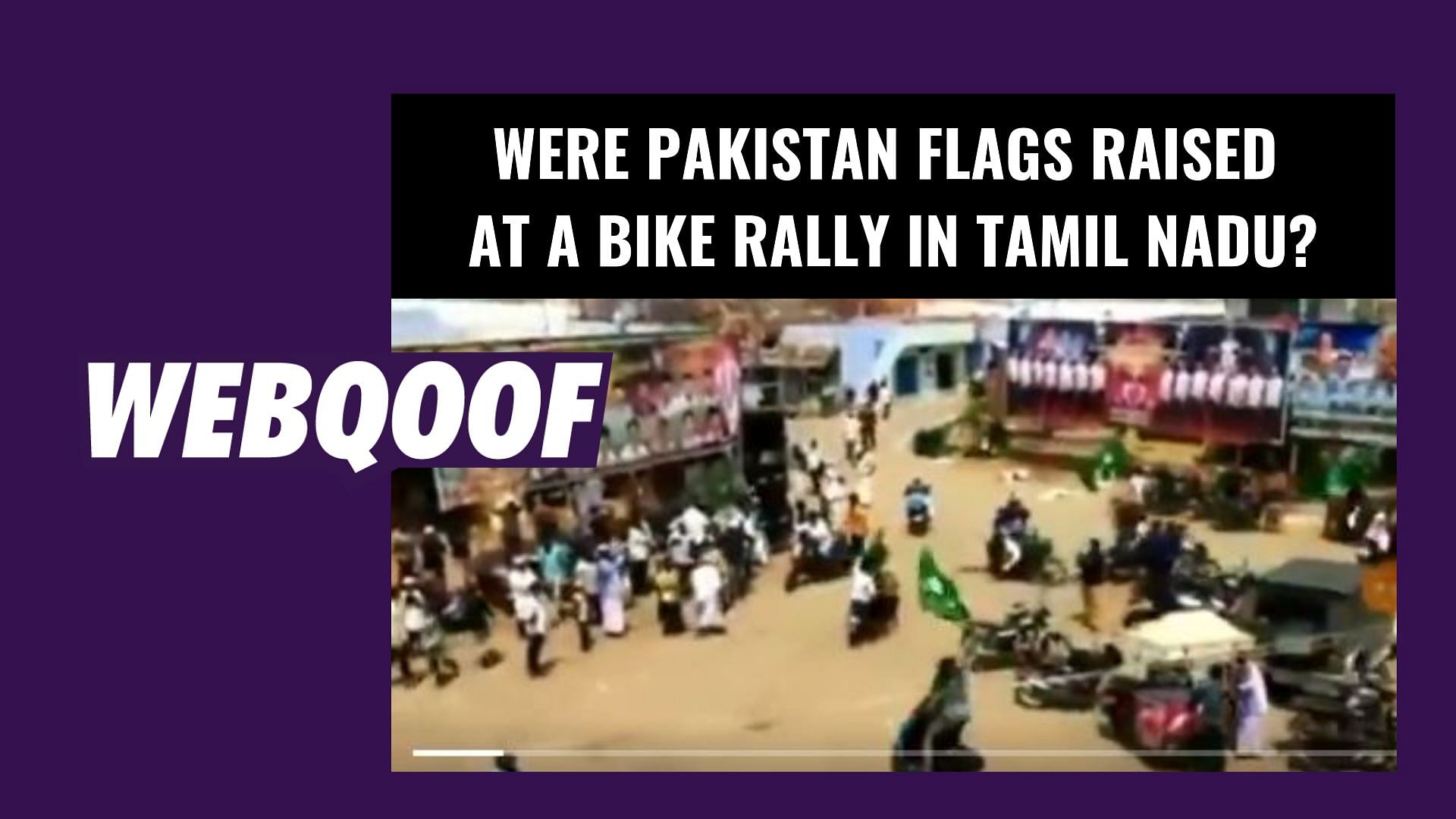 The flags shown in the video are not Pakistan flags, but flags of the Indian Union Muslim League. &nbsp;