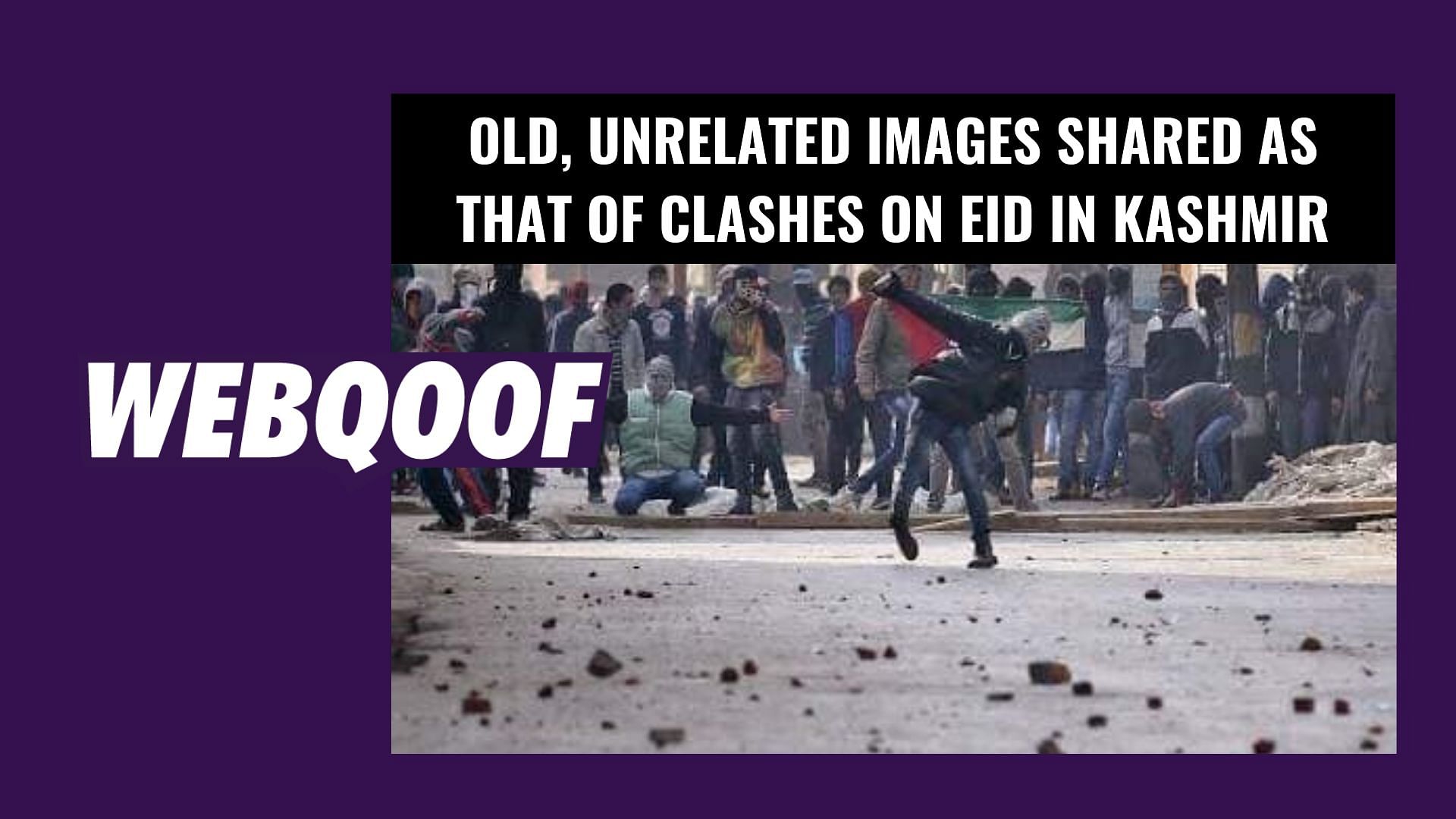 Though clashes and stone pelting did take place in Srinagar on 5 June after Eid prayers, the images being shared in the viral message are old and that of unrelated incidents.