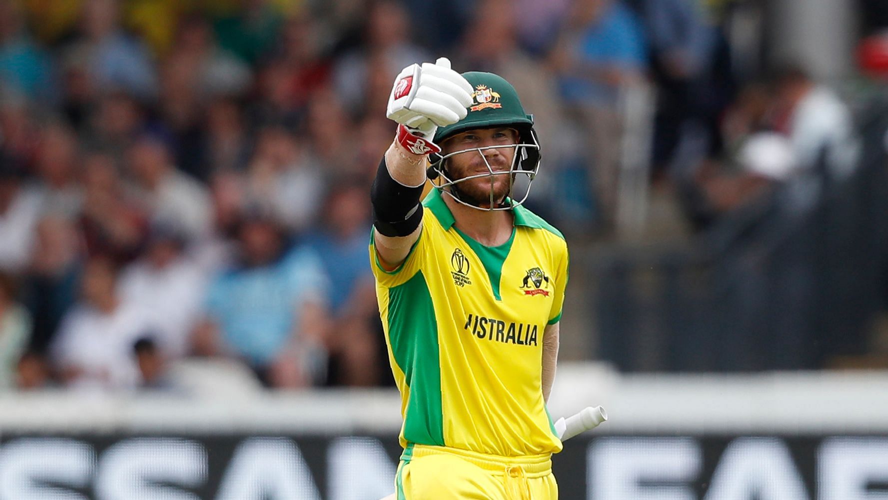 Australian opener David Warner became the first batsman to score 500 runs in the ongoing edition of the World Cup.