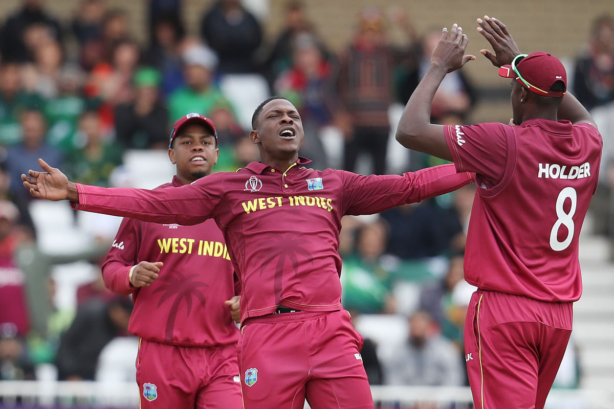 West Indies’ Sheldon Cottrell’s signature salute celebration has found quite a fan following at the World Cup.