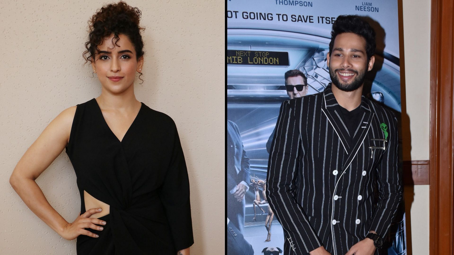 Sanya Malhotra and Siddhant Chaturvedi at a promotional event for <i>Men in Black: International</i>.&nbsp;