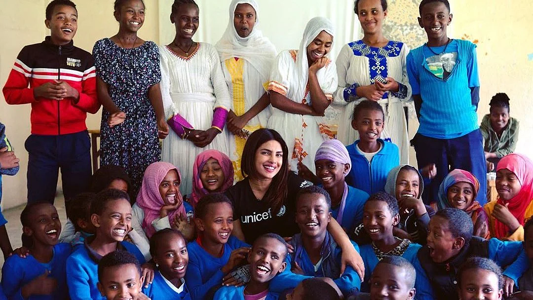 Priyanka Chopra during her UNICEF visit to Sudan earlier this year. 