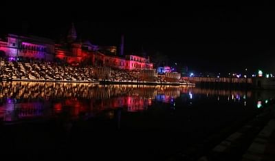 Ayodhya: A view of banks of the Saryu river during