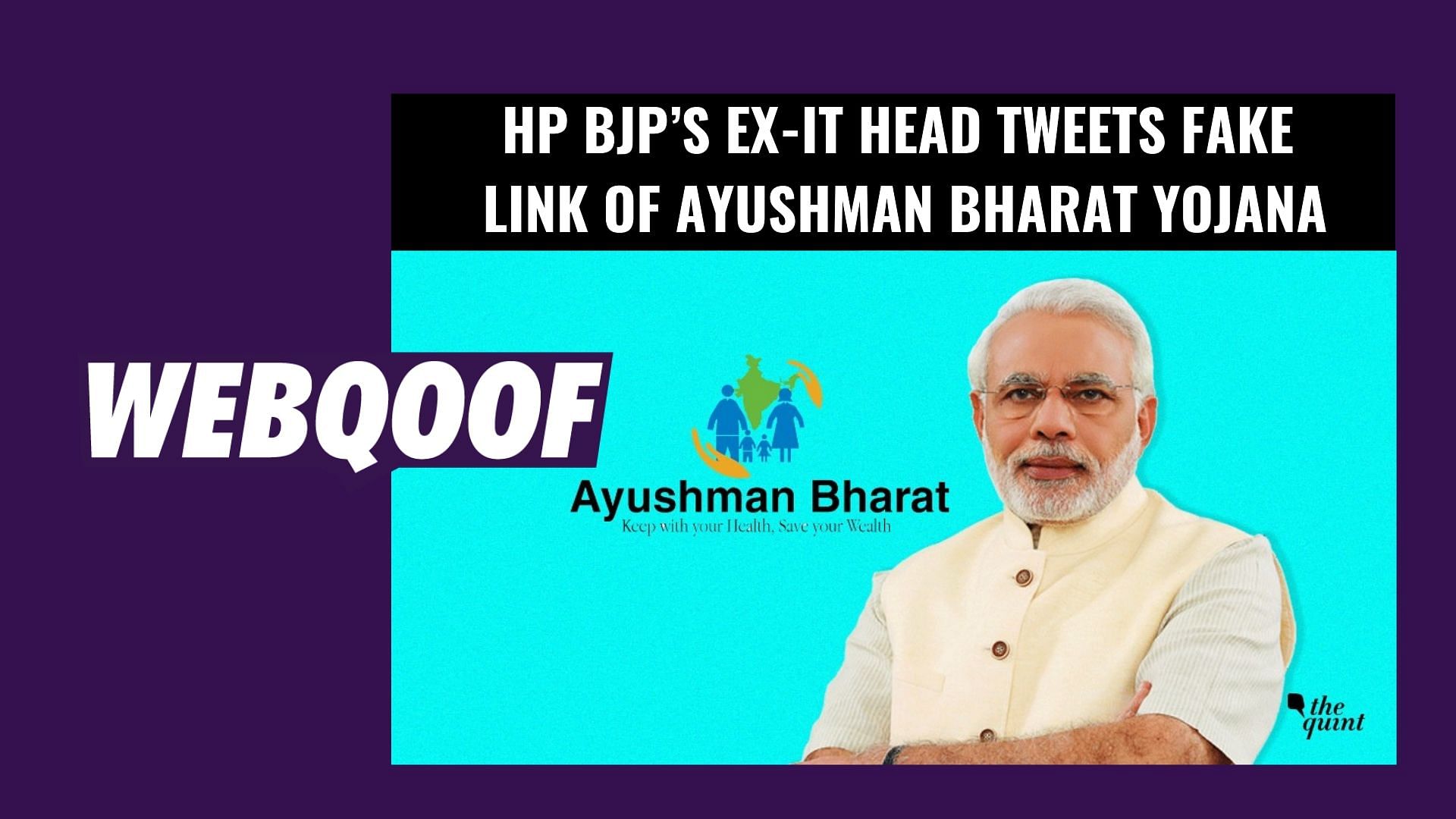 Former HP BJP IT Cell head, Ravi Rana, recently tweeted a link to apply for the government’s Ayushman Bharat Yojana.