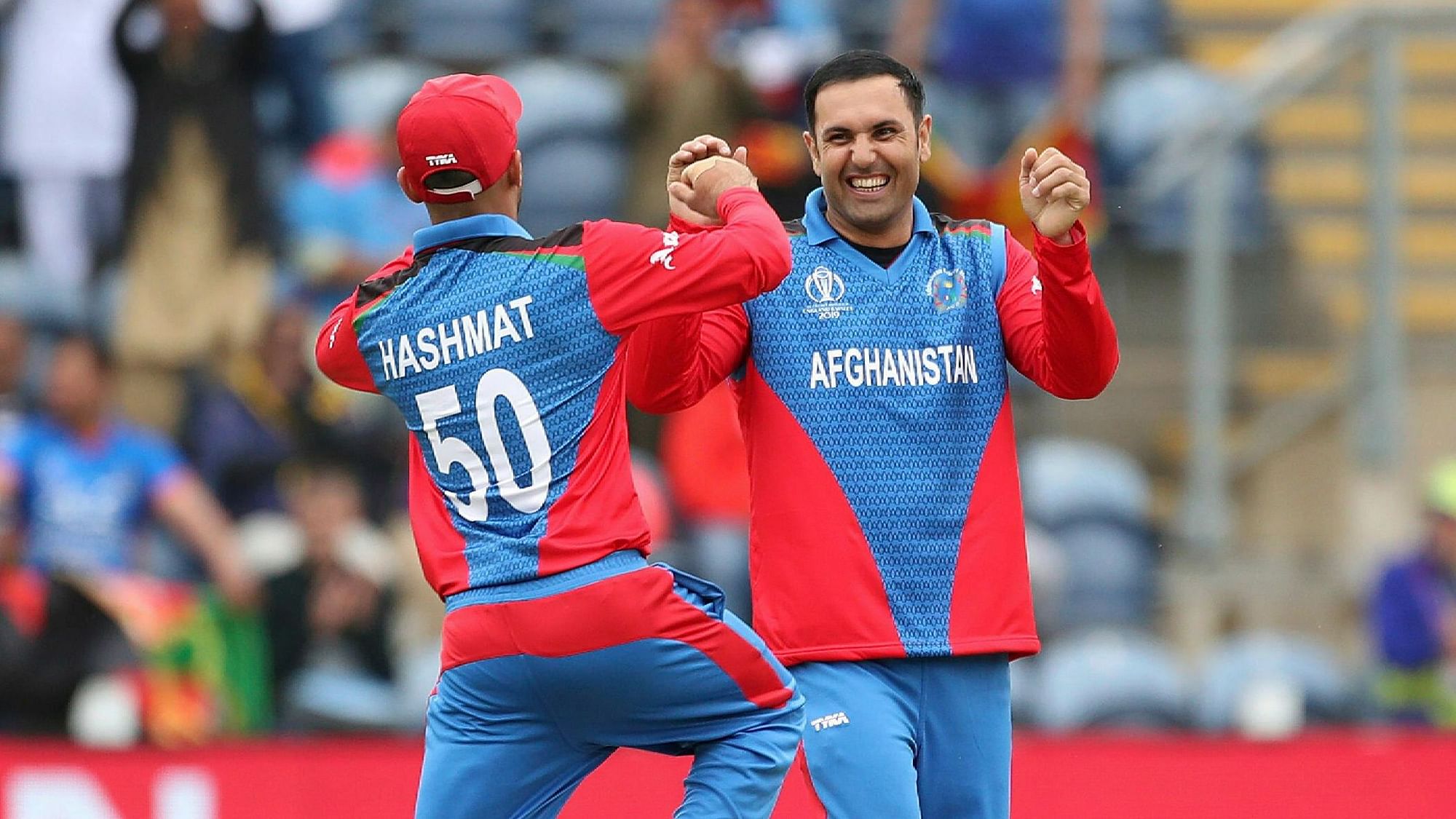 Nabi took a total of four wickets before the game was interrupted by rain.