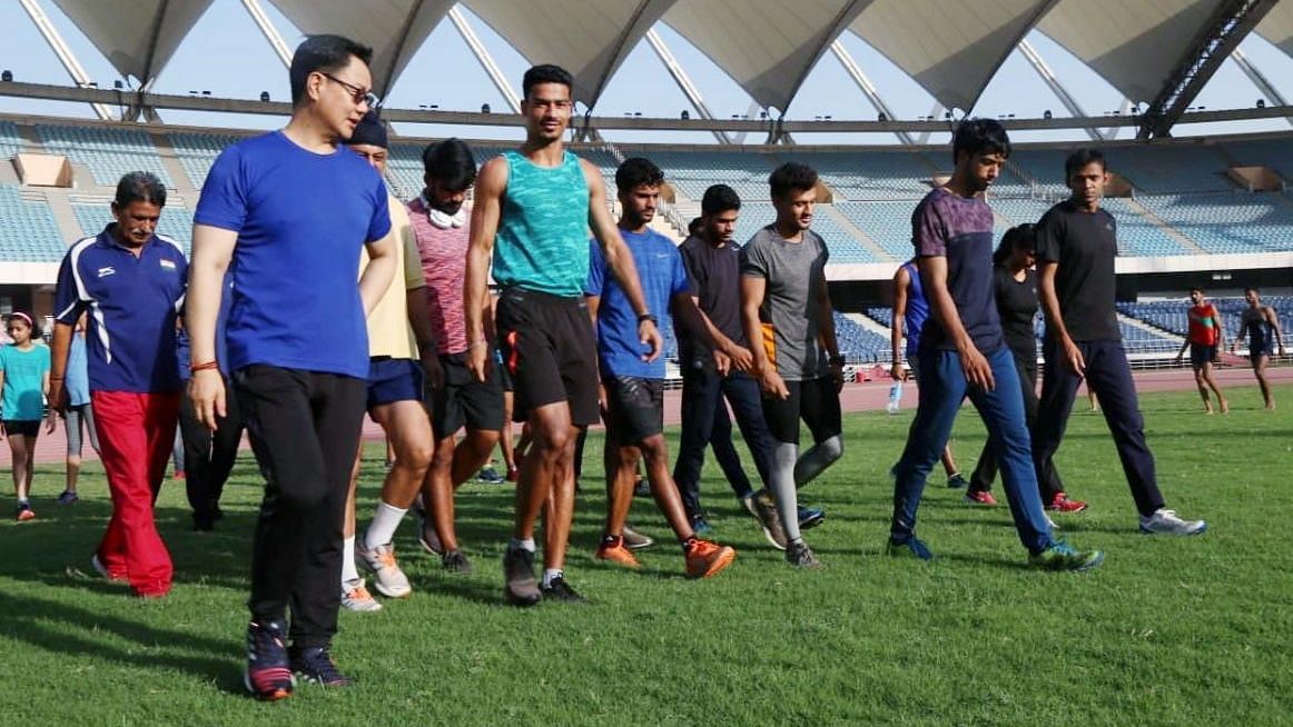 Kiren Rijiju spent time talking to athletes and coaches from various disciplines.