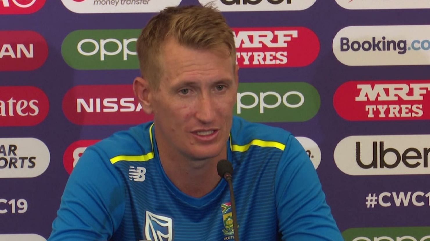 Chris Morris during the post-match press conference.