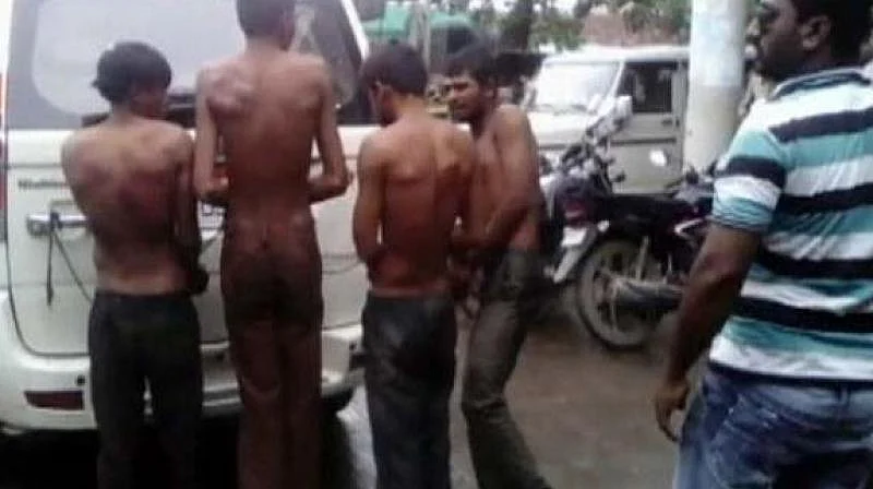 Four members of a Dalit family were publicly stripped and beaten up.