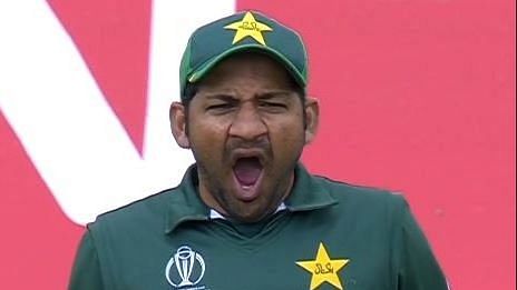 Sarfaraz Ahmed was caught yawning during the India vs Pakistan ICC World Cup match.&nbsp;