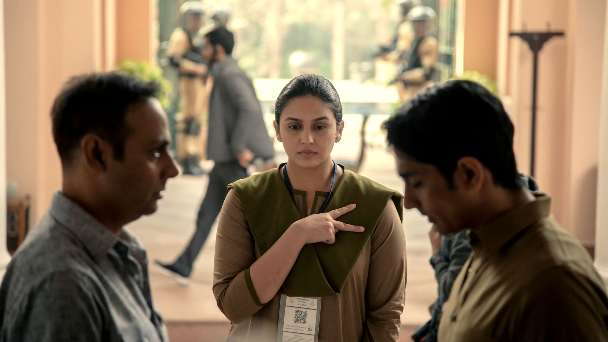 Huma Qureshi in a still from Netflix series&nbsp;<i>Leila</i>.