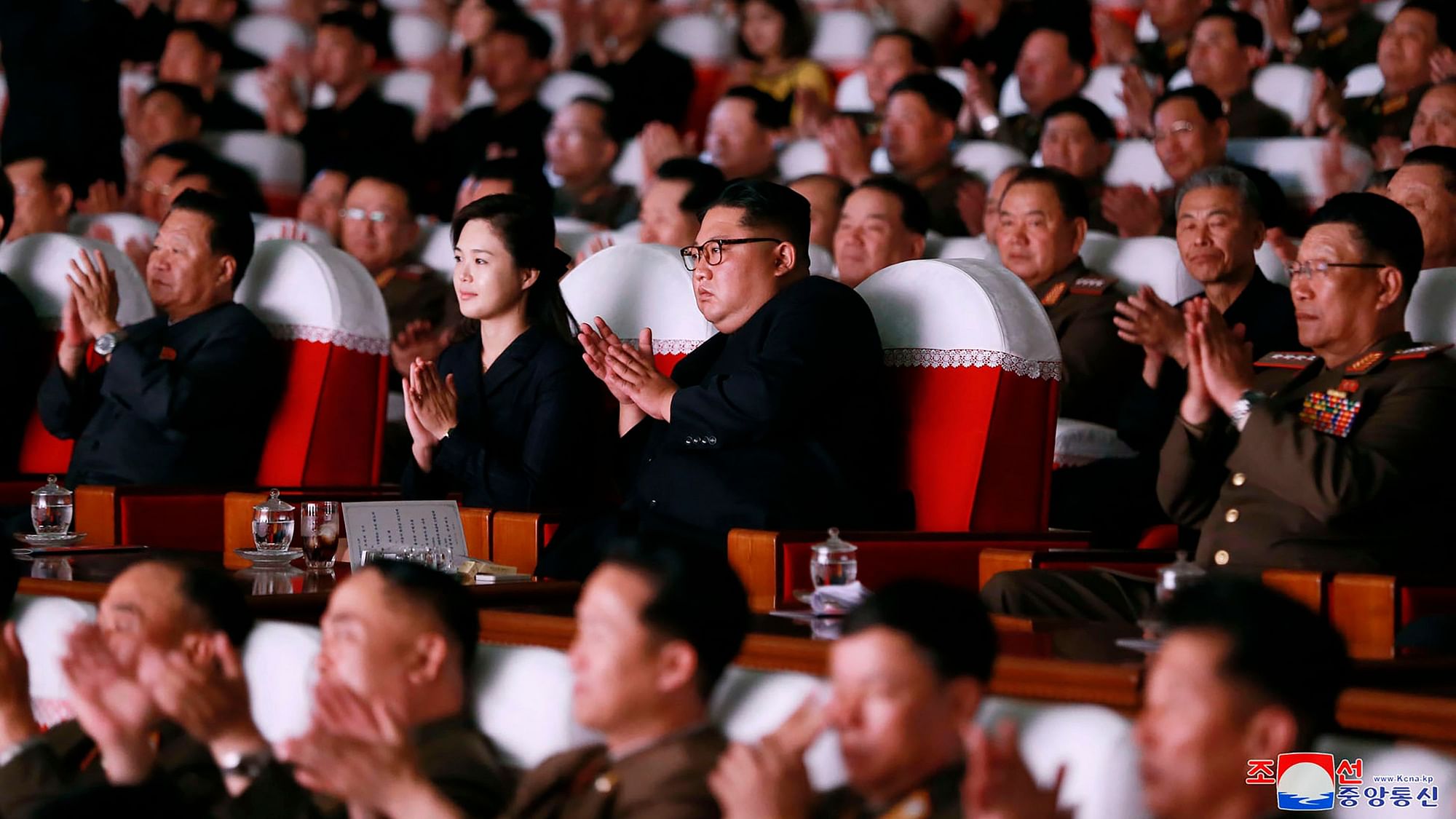  A senior North Korean official who had been reported as purged can be seen alongside leader Kim Jong Un.
