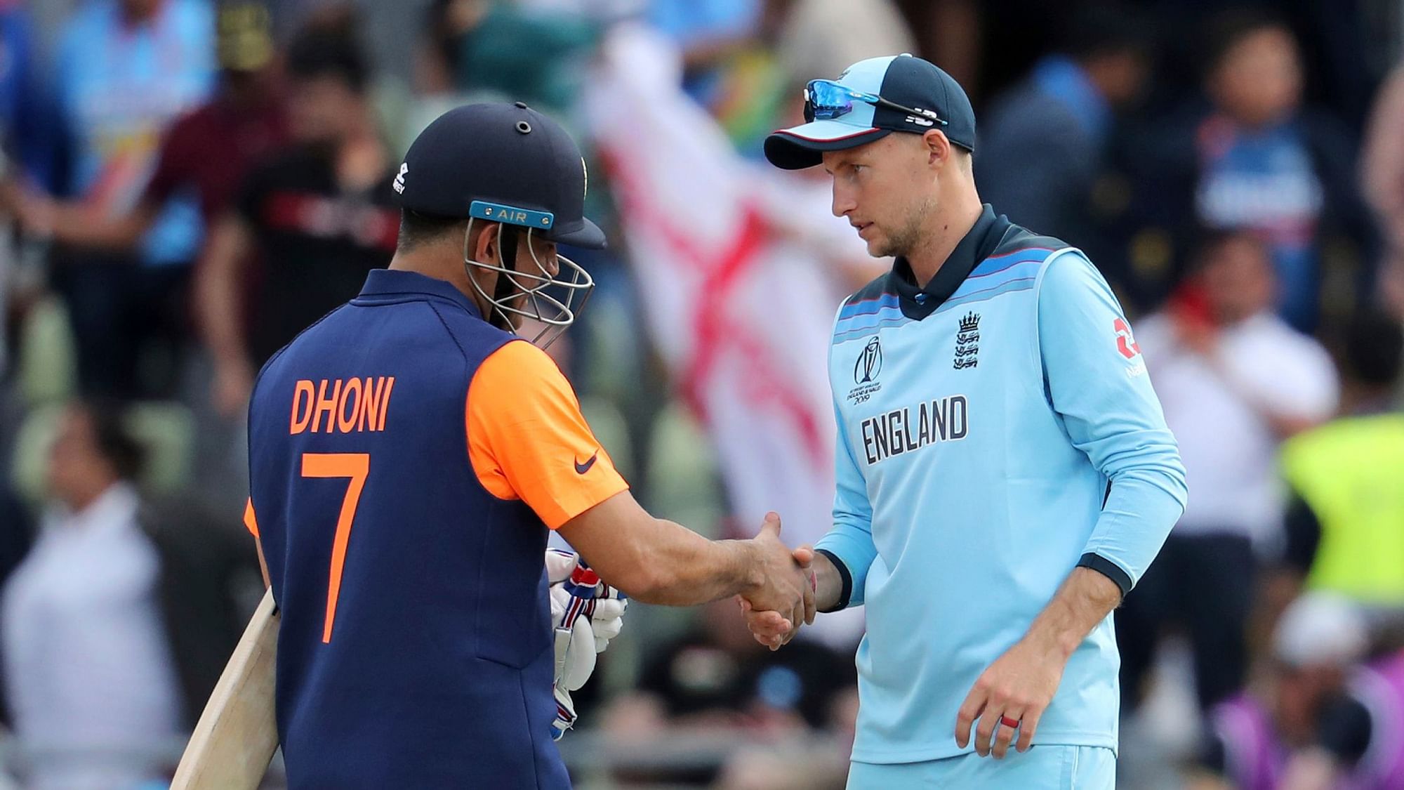 India, playing in an away kit to avoid a clash of colors with England, finished on 306-5 after losing the toss.