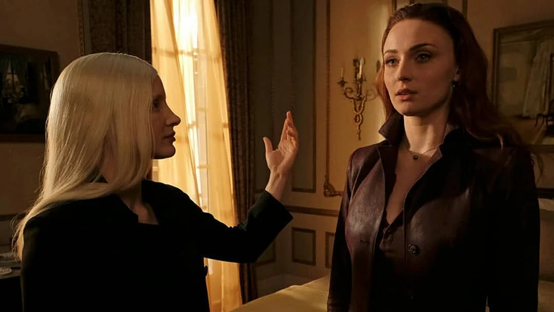 Jessica Chastain and Sophie Turner in <i>Dark Phoenix.</i>