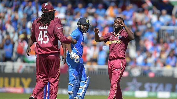 Rohit Sharma was declared to be out by the 3rd umpire after West Indies took the review. &nbsp;