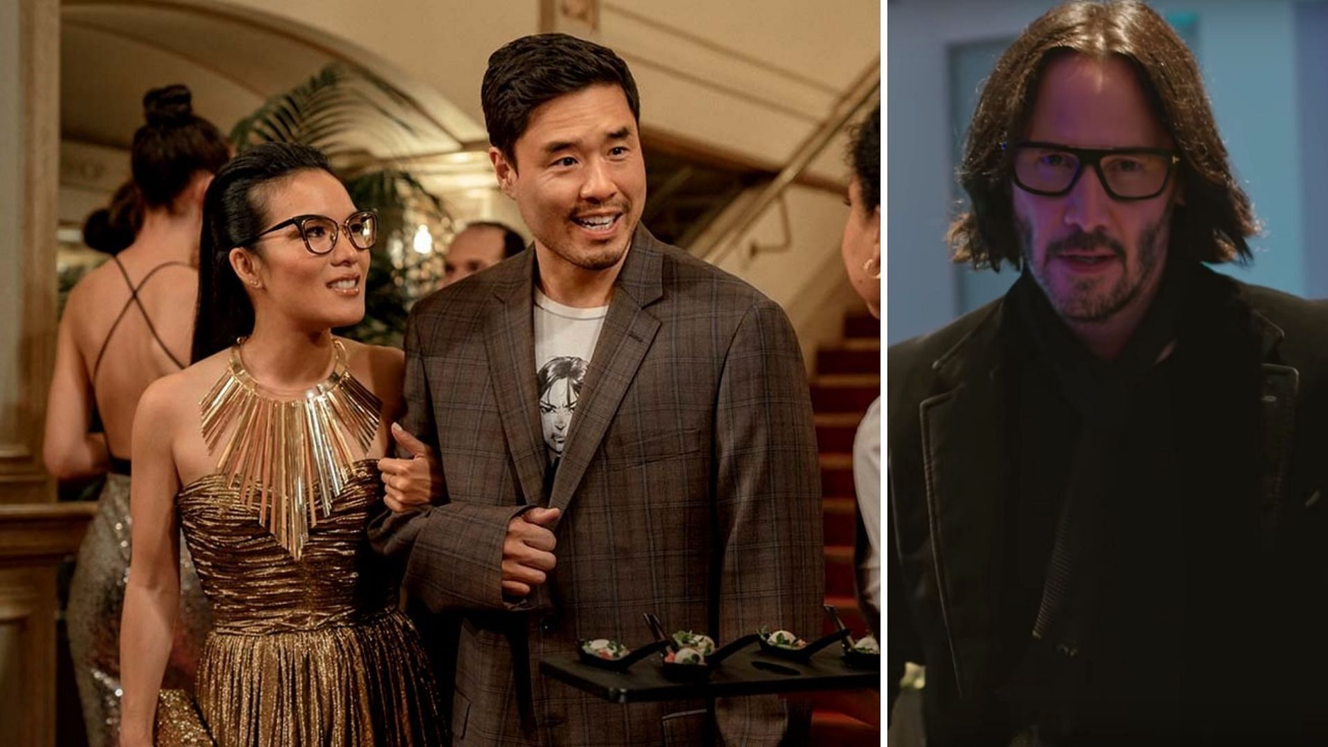 Ali Wong, Randall Park and Keanu Reeves in Netflix film <i>Always Be My Maybe</i>.