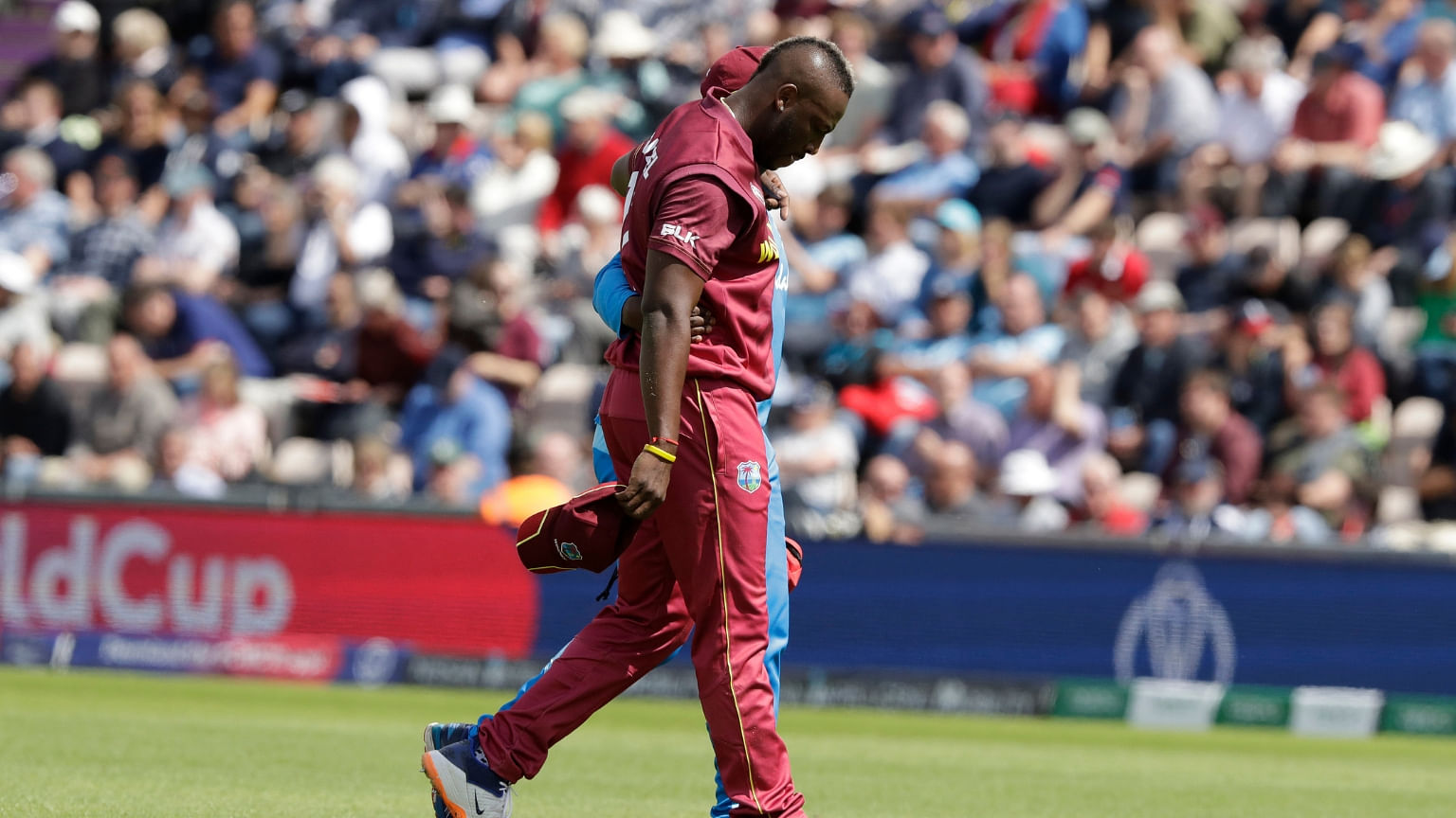Andre Russell pulled up a knee injury during their eight-wicket defeat to England in a World Cup match on Friday ,14 June.