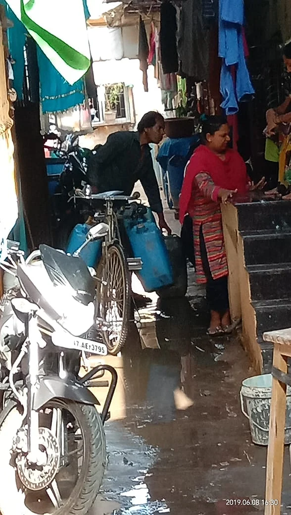 The vendor sells water to the residents of Yaduvanshi Welfare Society, Malad who face acute water shortage.
