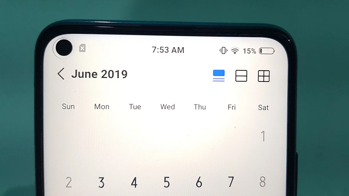 The punch-hole display is a unique design now being used by many phone brands.
