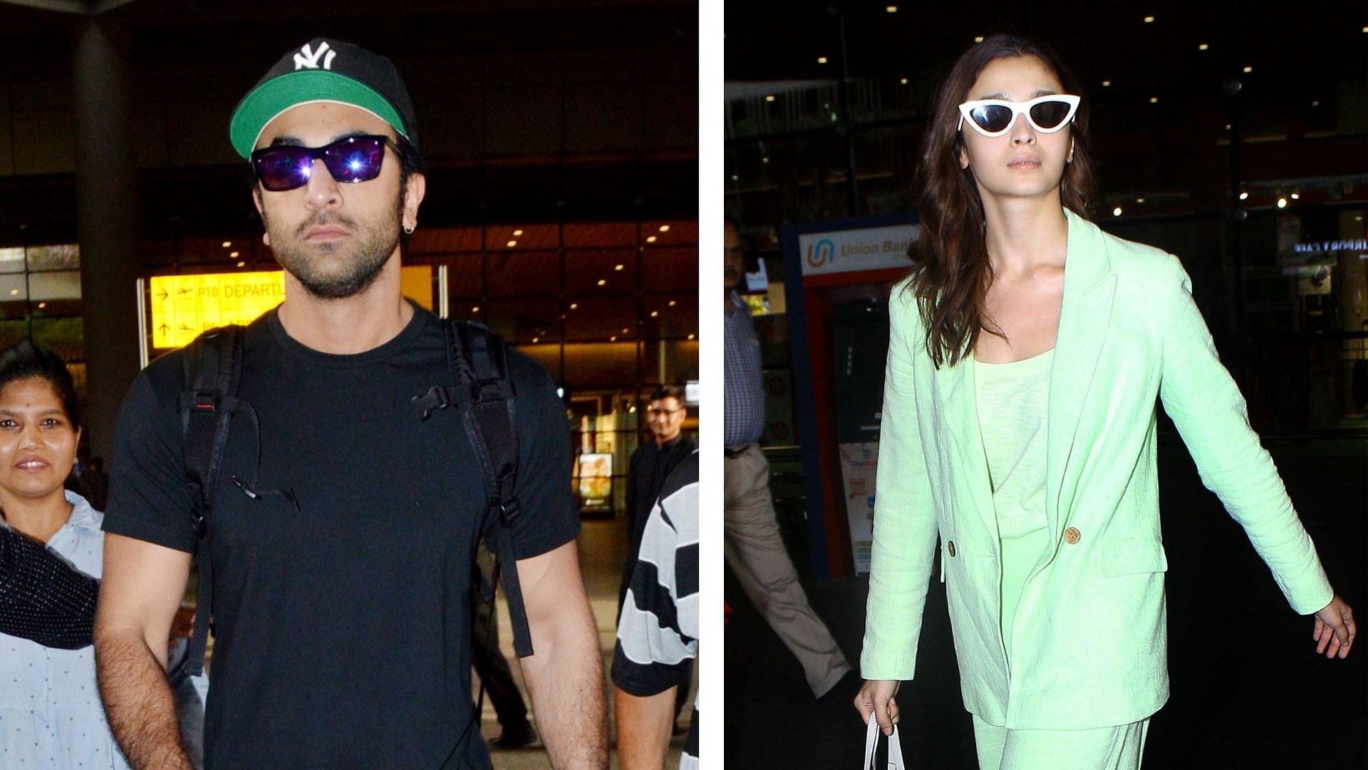 Ranbir Kapoor and Alia Bhatt snapped at the airport.